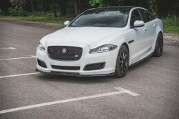 Cup Spoilerlippe Front Ansatz passend für Jaguar XJ R-Sport X351 Facelift schwarz Hochglanz