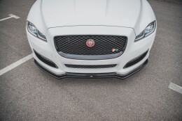 Cup Spoilerlippe Front Ansatz passend für Jaguar XJ R-Sport X351 Facelift schwarz Hochglanz