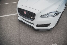 Cup Spoilerlippe Front Ansatz passend für Jaguar XJ R-Sport X351 Facelift schwarz Hochglanz