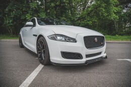 Cup Spoilerlippe Front Ansatz passend für Jaguar XJ R-Sport X351 Facelift schwarz Hochglanz