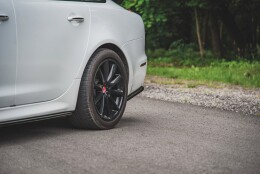 Heck Ansatz Flaps Diffusor passend für Jaguar XJ R-Sport X351 Facelift schwarz Hochglanz