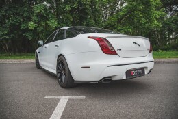 Heck Ansatz Flaps Diffusor passend für Jaguar XJ R-Sport X351 Facelift schwarz Hochglanz