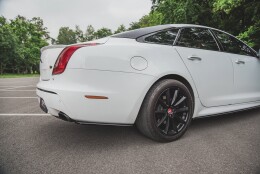 Heck Ansatz Flaps Diffusor passend für Jaguar XJ R-Sport X351 Facelift schwarz Hochglanz