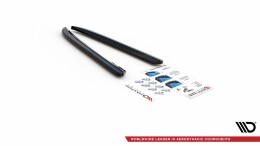 Heck Ansatz Flaps Diffusor passend für Jaguar XJ R-Sport X351 Facelift schwarz Hochglanz