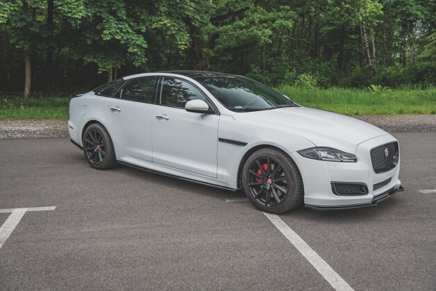 Seitenschweller Ansatz Cup Leisten passend für Jaguar XJ R-Sport X351 Facelift schwarz Hochglanz