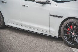 Seitenschweller Ansatz Cup Leisten passend für Jaguar XJ R-Sport X351 Facelift schwarz Hochglanz