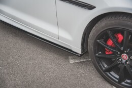 Seitenschweller Ansatz Cup Leisten passend für Jaguar XJ R-Sport X351 Facelift schwarz Hochglanz