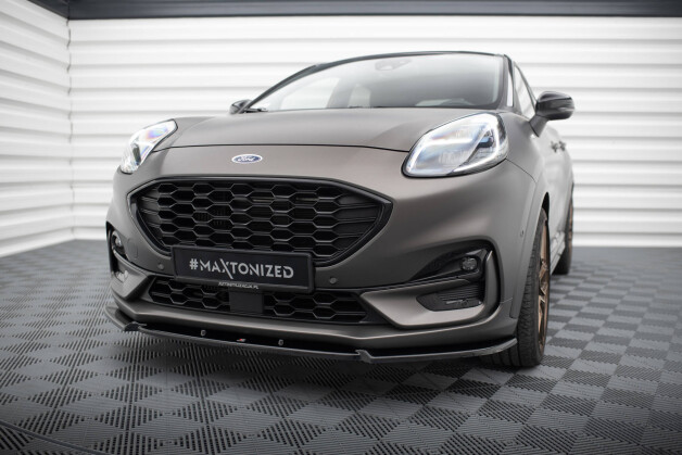 Cup Spoilerlippe Front Ansatz V.1 passend für Ford Puma ST-Line Mk1 schwarz Hochglanz