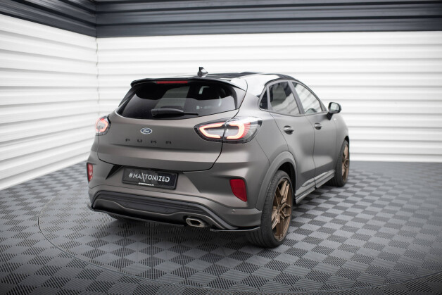 Heck Ansatz Flaps Diffusor passend für Ford Puma ST-Line Mk1 schwarz Hochglanz