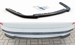 Mittlerer Cup Diffusor Heck Ansatz passend für Ford Mondeo Kombi Platinium Mk5 Facelift schwarz Hochglanz