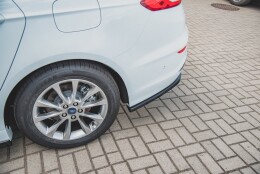 Mittlerer Cup Diffusor Heck Ansatz passend für Ford Mondeo Kombi Platinium Mk5 Facelift schwarz Hochglanz