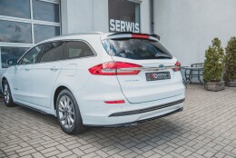 Mittlerer Cup Diffusor Heck Ansatz passend für Ford Mondeo Kombi Platinium Mk5 Facelift schwarz Hochglanz