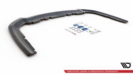 Mittlerer Cup Diffusor Heck Ansatz passend für Ford Mondeo Kombi Platinium Mk5 Facelift schwarz Hochglanz