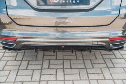 Heck Ansatz Diffusor für Ford Mondeo Vignale Mk5 Facelift schwarz Hochglanz