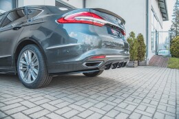 Heck Ansatz Diffusor für Ford Mondeo Vignale Mk5 FL schwarz Hochglanz