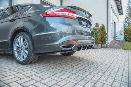 Heck Ansatz Diffusor passend für Ford Mondeo Vignale Mk5 Facelift Carbon Look