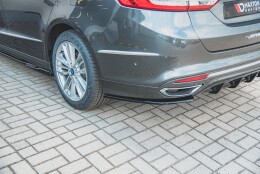 Heck Ansatz Flaps Diffusor passend für Ford Mondeo Vignale Mk5 Facelift Carbon Look