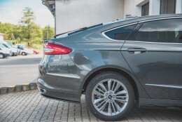 Heck Ansatz Flaps Diffusor passend für Ford Mondeo Vignale Mk5 Facelift Carbon Look