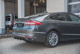 Heck Ansatz Flaps Diffusor passend für Ford Mondeo Vignale Mk5 Facelift Carbon Look