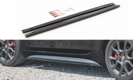 Seitenschweller Ansatz Cup Leisten für Fiat 124 Spider Abarth schwarz Hochglanz
