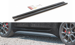 Seitenschweller Ansatz Cup Leisten passend für Abarth 124 Spider schwarz Hochglanz
