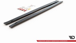 Seitenschweller Ansatz Cup Leisten passend für Abarth 124 Spider schwarz Hochglanz