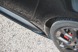 Street+ Seitenschweller Leisten passend für ABARTH 124 Spider schwarz Hochglanz