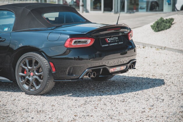 Heck Ansatz Flaps Diffusor passend für Abarth 124 Spider schwarz Hochglanz