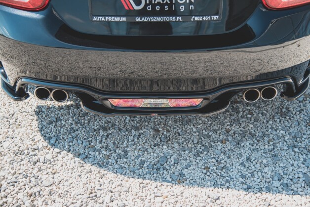 Mittlerer Cup Diffusor Heck Ansatz passend für Abarth 124 Spider schwarz Hochglanz