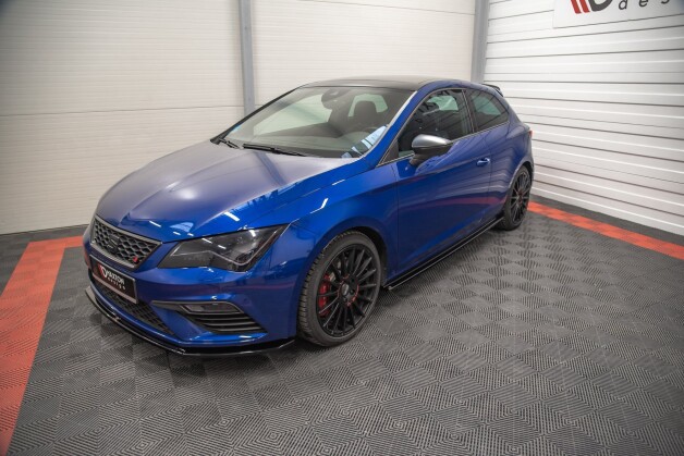 Seitenschweller Ansatz Cup Leisten passend für Seat Leon Cupra / FR SC Mk3 / Mk3 FL schwarz Hochglanz