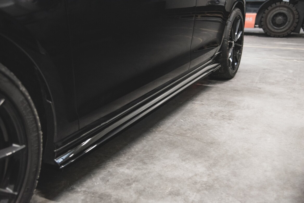 Seitenschweller Ansatz Cup Leisten für VW Golf 7 GTI TCR schwarz