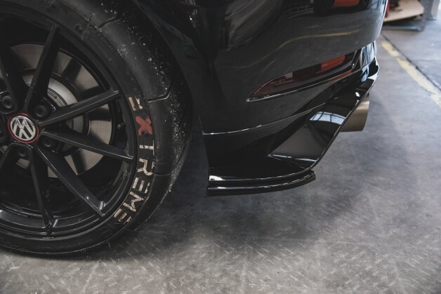 Heck Ansatz Flaps Diffusor passend für VW Golf 7 GTI TCR schwarz Hochglanz