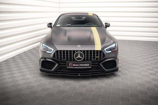 Cup Spoilerlippe Front Ansatz V.2 passend für Mercedes-AMG GT 63S 4-Door Coupe Aero schwarz Hochglanz