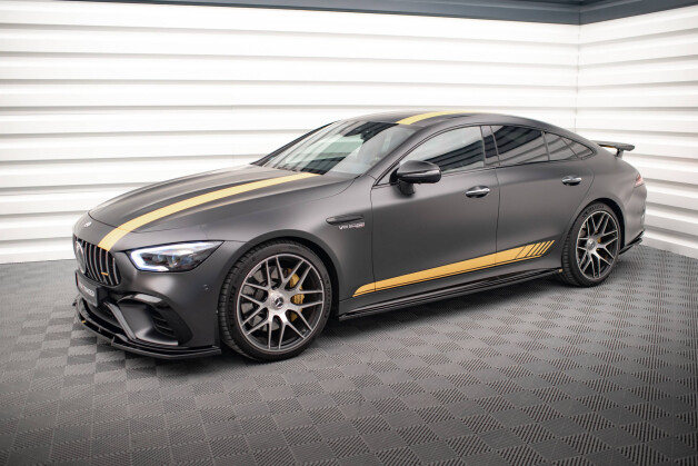 Seitenschweller Ansatz Cup Leisten passend für Mercedes-AMG GT 63S 4-Door Coupe schwarz Hochglanz