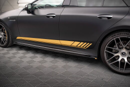 Seitenschweller Ansatz Cup Leisten passend für Mercedes-AMG GT 63S 4-Door Coupe schwarz Hochglanz