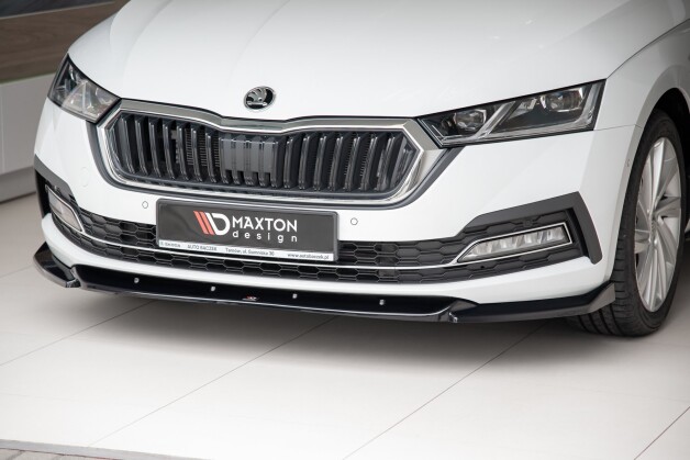Cup Spoilerlippe Front Ansatz V.1 passend für Skoda Octavia Mk4 schwarz Hochglanz
