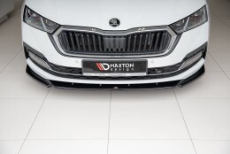 Cup Spoilerlippe Front Ansatz V.1 passend für Skoda Octavia Mk4 schwarz Hochglanz