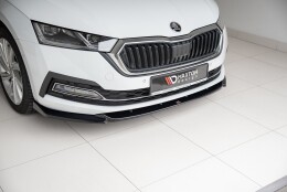 Cup Spoilerlippe Front Ansatz V.1 passend für Skoda Octavia Mk4 schwarz Hochglanz