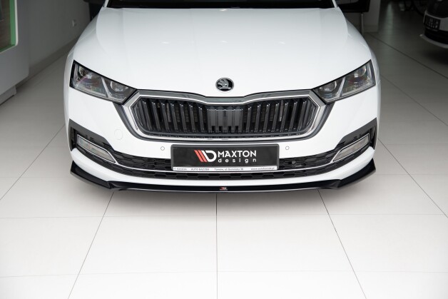 Cup Spoilerlippe Front Ansatz V.2 passend für Skoda Octavia Mk4 schwarz Hochglanz