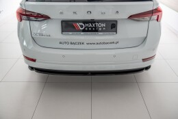 Mittlerer Cup Diffusor Heck Ansatz passend für Skoda Octavia Mk4 schwarz Hochglanz