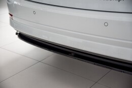 Mittlerer Cup Diffusor Heck Ansatz passend für Skoda Octavia Mk4 schwarz Hochglanz
