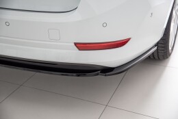 Mittlerer Cup Diffusor Heck Ansatz passend für Skoda Octavia Mk4 schwarz Hochglanz