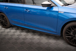 Seitenschweller Ansatz Cup Leisten V.1 passend für Skoda Octavia Mk4 schwarz Hochglanz