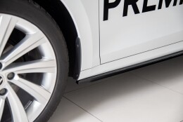 Seitenschweller Ansatz Cup Leisten V.2 passend für Skoda Octavia Mk4 schwarz Hochglanz