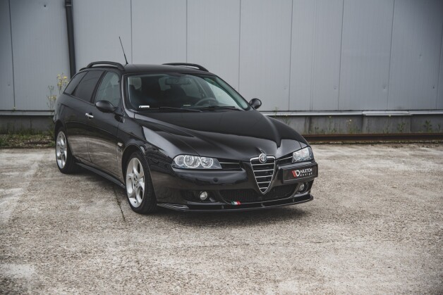 Cup Spoilerlippe Front Ansatz passend für Alfa Romeo 156 Facelift schwarz Hochglanz