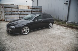 Seitenschweller Ansatz Cup Leisten für Alfa Romeo 156 Facelift schwarz Hochglanz