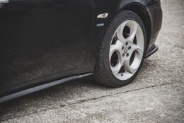 Seitenschweller Ansatz Cup Leisten passend für Alfa Romeo 156 Facelift schwarz Hochglanz