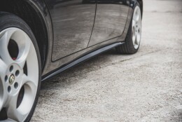 Seitenschweller Ansatz Cup Leisten passend für Alfa Romeo 156 Facelift schwarz Hochglanz