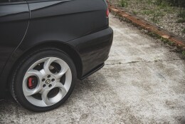 Heck Ansatz Flaps Diffusor passend für Alfa Romeo 156 SW Facelift schwarz Hochglanz