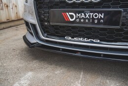 Cup Spoilerlippe Front Ansatz V.3 passend für Audi S3 / A3 S-Line 8V FL Limousine schwarz Hochglanz